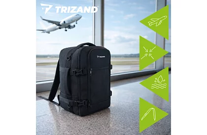 Plecak podręczny 2 w 1 – bagaż podręczny do samolotu 40 × 20 × 25 cm – czarny