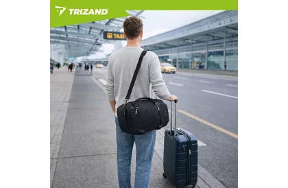 Plecak podręczny 2 w 1 – bagaż podręczny do samolotu 40 × 20 × 25 cm – czarny