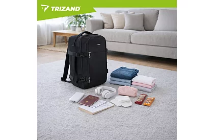 Plecak podręczny 2 w 1 – bagaż podręczny do samolotu 40 × 20 × 25 cm – czarny