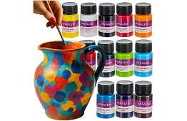 Zestaw kolorów do szkła i ceramiki 12 × 20 ml – farby witrażowe do piekarnika