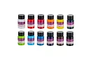 Zestaw kolorów do szkła i ceramiki 12 × 20 ml – farby witrażowe do piekarnika