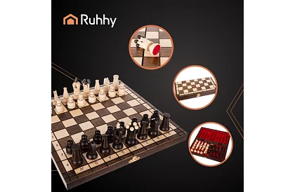 Drewniane szachy z grabu – elegancka klasyka w walizce