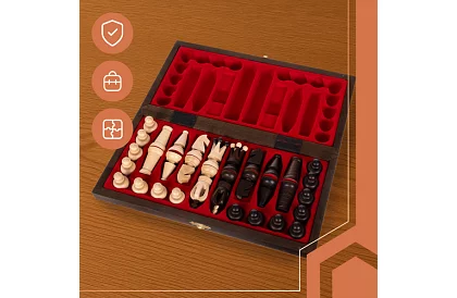 Drewniane szachy z grabu – elegancka klasyka w walizce