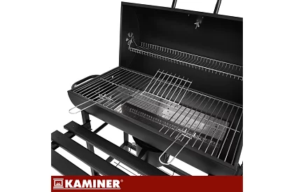 Grill ogrodowy na węgiel drzewny 108x67x96cm + akcesoria