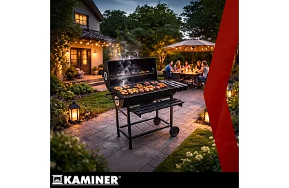 Grill ogrodowy na węgiel drzewny 108x67x96cm + akcesoria