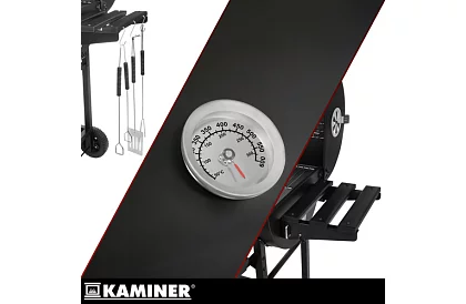 Grill ogrodowy na węgiel drzewny 108x67x96cm + akcesoria