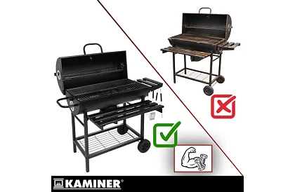 Grill ogrodowy na węgiel drzewny 108x67x96cm + akcesoria