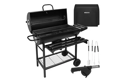 Grill ogrodowy na węgiel drzewny 108x67x96cm + akcesoria