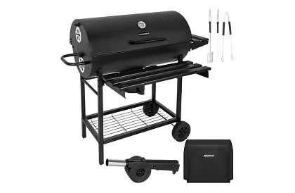 Grill ogrodowy na węgiel drzewny 108x67x96cm + akcesoria