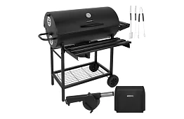 Grill ogrodowy na węgiel drzewny 108x67x96cm + akcesoria