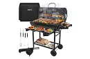 Grill ogrodowy na węgiel drzewny 108x67x96cm + akcesoria