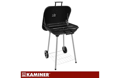 Grill ogrodowy na węgiel drzewny 53 x 77 x 46cm – przenośny na kółkach