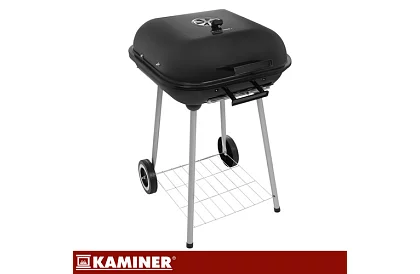 Grill ogrodowy na węgiel drzewny 53 x 77 x 46cm – przenośny na kółkach