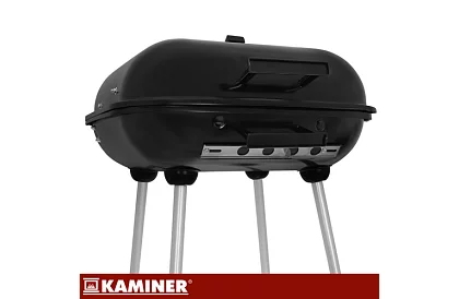 Grill ogrodowy na węgiel drzewny 53 x 77 x 46cm – przenośny na kółkach