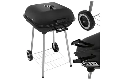 Grill ogrodowy na węgiel drzewny 53 x 77 x 46cm – przenośny na kółkach