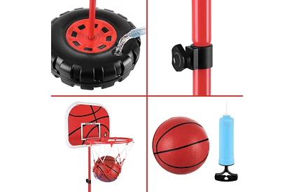 Dziecięcy regulowany kosz do koszykówki z tablicą + piłka