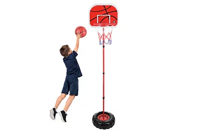 Dziecięcy regulowany kosz do koszykówki z tablicą + piłka