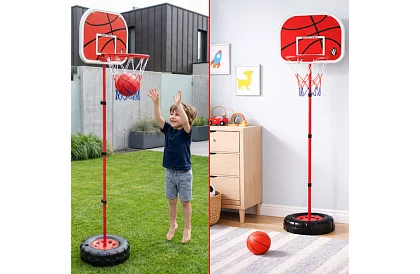 Dziecięcy regulowany kosz do koszykówki z tablicą + piłka