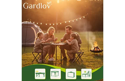 Stół kempingowy składany 120 × 60 cm + 4 krzesła