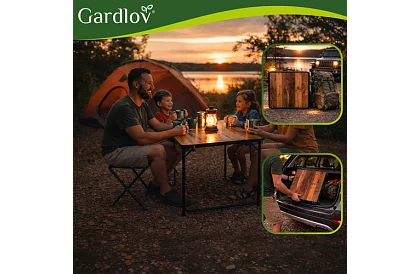 Stół kempingowy składany 120 × 60 cm + 4 krzesła