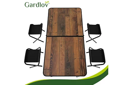 Stół kempingowy składany 120 × 60 cm + 4 krzesła