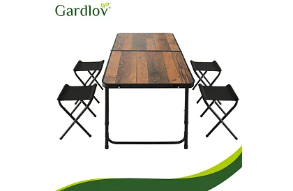 Stół kempingowy składany 120 × 60 cm + 4 krzesła
