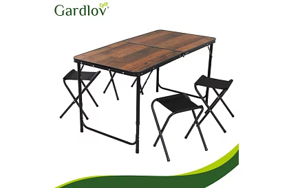 Stół kempingowy składany 120 × 60 cm + 4 krzesła