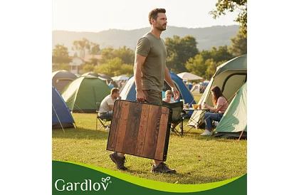 Stół kempingowy składany 120 × 60 cm + 4 krzesła