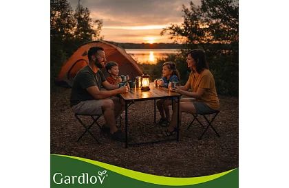 Stół kempingowy składany 120 × 60 cm + 4 krzesła