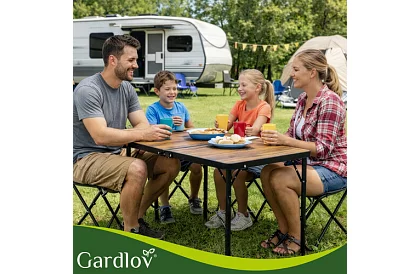 Stół kempingowy składany 120 × 60 cm + 4 krzesła