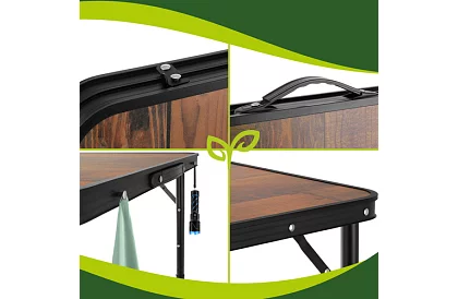 Stół kempingowy składany 120 × 60 cm + 4 krzesła