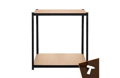 Skladowy czarny regał – 5 półek, 220 × 100 × 45 cm