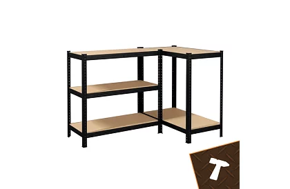 Skladowy czarny regał – 5 półek, 220 × 100 × 45 cm