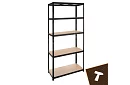 Skladowy czarny regał – 5 półek, 220 × 100 × 45 cm