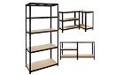 Skladowy czarny regał – 5 półek, 220 × 100 × 45 cm