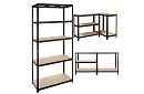 Skladowy czarny regał – 5 półek, 220 × 100 × 45 cm