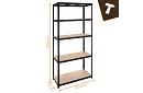 Skladowy czarny regał – 5 półek, 220 × 100 × 45 cm