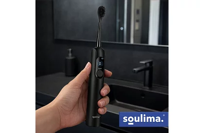 Soniczna elektryczna szczoteczka do zębów X800 - czarna – 90 000 obrotów/min + 6 końcówek