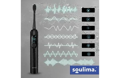 Soniczna elektryczna szczoteczka do zębów X800 - czarna – 90 000 obrotów/min + 6 końcówek