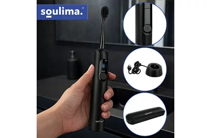 Soniczna elektryczna szczoteczka do zębów X800 - czarna – 90 000 obrotów/min + 6 końcówek