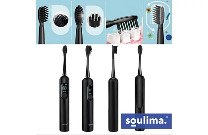 Soniczna elektryczna szczoteczka do zębów X800 - czarna – 90 000 obrotów/min + 6 końcówek