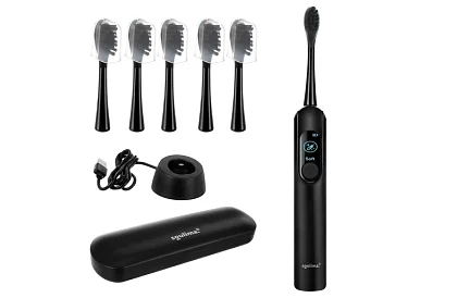 Soniczna elektryczna szczoteczka do zębów X800 - czarna – 90 000 obrotów/min + 6 końcówek