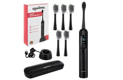 Soniczna elektryczna szczoteczka do zębów X800 - czarna – 90 000 obrotów/min + 6 końcówek