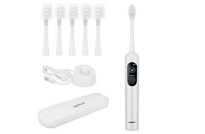 Soniczna elektryczna szczoteczka do zębów X800 – biała – 90 000 obrotów/min + 6 końcówek