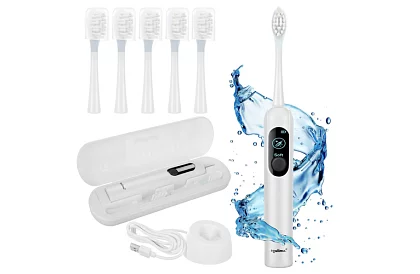 Soniczna elektryczna szczoteczka do zębów X800 – biała – 90 000 obrotów/min + 6 końcówek