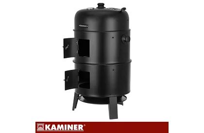 Grill ogrodowy z wędzarnią na węgiel drzewny - 2 ruszty, 8 haków