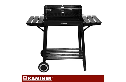 Grill ogrodowy na węgiel drzewny z górnym rusztem do pieczenia