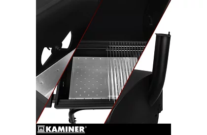 Grill ogrodowy z termometrem na węgiel drzewny + akcesoria