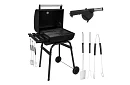 Grill ogrodowy z termometrem na węgiel drzewny + akcesoria