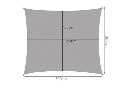 Zasłona przeciwsłoneczna 3 × 2 m – Szara